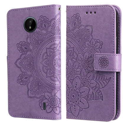 7-petal Flowers Embossing Horizontal Flip Leather Phone Case with Holder & Card Slots, For Motorola Edge 20, For vivo Y21 / Y21s / Y33s, For Nokia C20 / C10, For Samsung Galaxy A13 5G