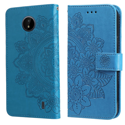 7-petal Flowers Embossing Horizontal Flip Leather Phone Case with Holder & Card Slots, For Motorola Edge 20, For vivo Y21 / Y21s / Y33s, For Nokia C20 / C10, For Samsung Galaxy A13 5G