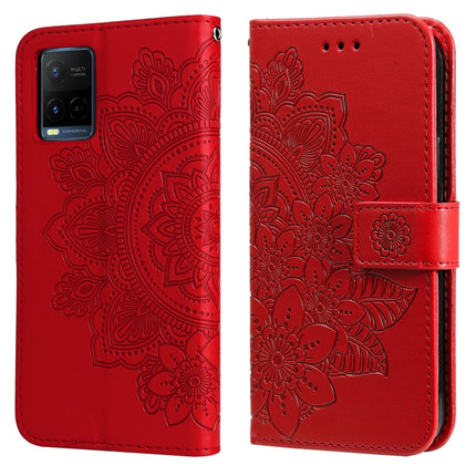 7-petal Flowers Embossing Horizontal Flip Leather Phone Case with Holder & Card Slots, For Motorola Edge 20, For vivo Y21 / Y21s / Y33s, For Nokia C20 / C10, For Samsung Galaxy A13 5G