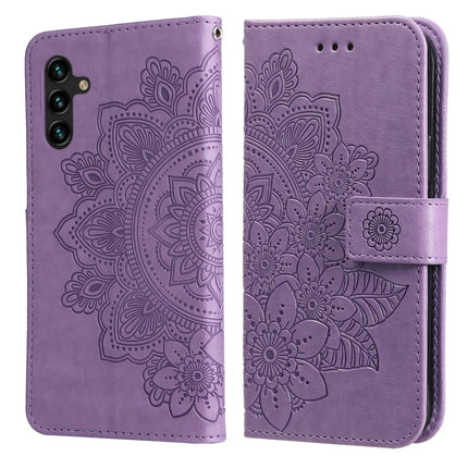 7-petal Flowers Embossing Horizontal Flip Leather Phone Case with Holder & Card Slots, For Motorola Edge 20, For vivo Y21 / Y21s / Y33s, For Nokia C20 / C10, For Samsung Galaxy A13 5G