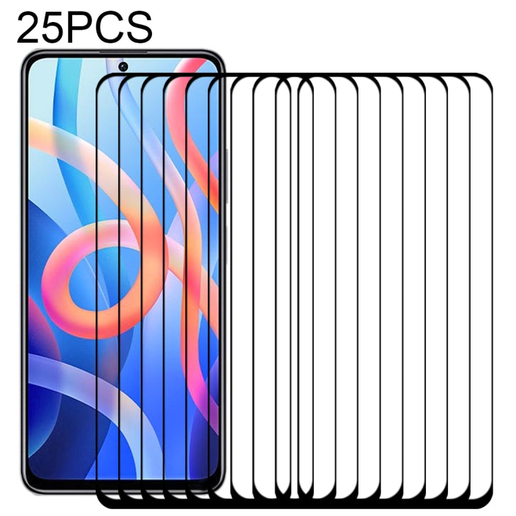 25 PCS Full Glue Full Screen Tempered Glass Film