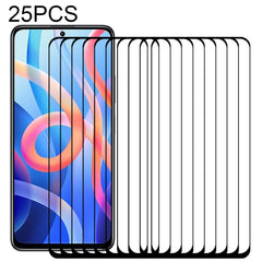 25 PCS Full Glue Full Screen Tempered Glass Film