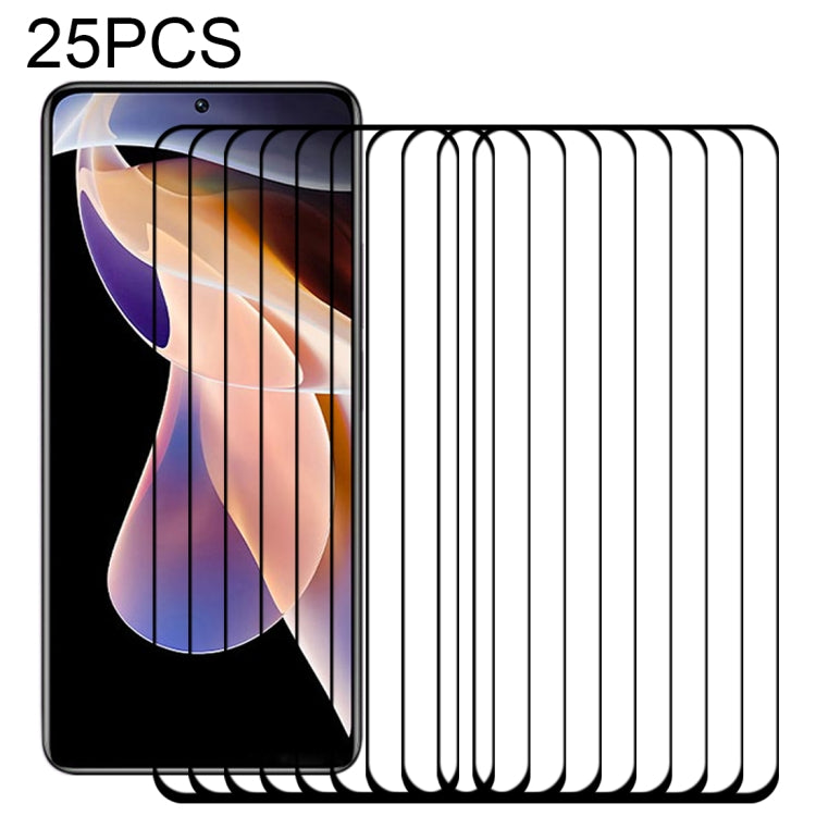 25 PCS Full Glue Full Screen Tempered Glass Film