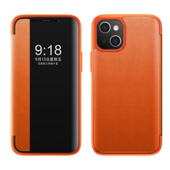 Magnetic Side Window View Shockproof Horizontal Flip Leather Case, For iPhone 13 mini, For iPhone 13, For iPhone 13 Pro, For iPhone 13 Pro Max