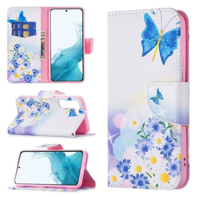 Colored Drawing Pattern Horizontal Flip Phone Leather Case with Holder & Card Slots & Wallet, For Samsung Galaxy S22+ 5G, For Samsung Galaxy S22 5G