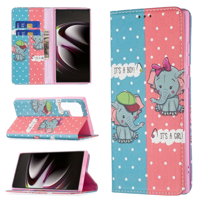 Colored Drawing Pattern Invisible Magnetic Horizontal Flip Phone Leather Case with Holder & Card Slots & Wallet, For Samsung Galaxy A13 5G, For Samsung Galaxy S22 Ultra 5G