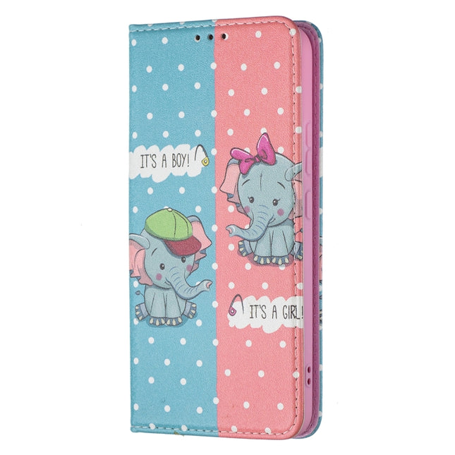 Colored Drawing Pattern Invisible Magnetic Horizontal Flip Phone Leather Case with Holder & Card Slots & Wallet, For Samsung Galaxy S22+ 5G, For Samsung Galaxy S22 5G