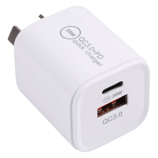 20WACB 20W QC3.0 + PD Quick Charger, AU Plug, EU Plug, UK Plug, US Plug