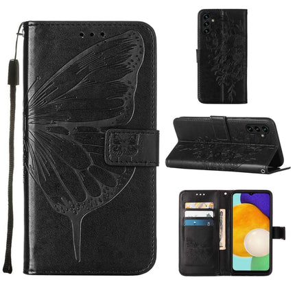 Embossed Butterfly Leather Phone Case with Holder & Card Slot & Wallet & Lanyard, For Samsung Galaxy A13 5G, For Samsung Galaxy F52 5G, For Samsung Galaxy S22 5G