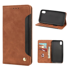 Skin Feel Splicing Leather Phone Case, For iPhone 11, For iPhone XS Max, For iPhone X / XS, For iPhone XR, For iPhone SE 2022 / SE 2020 / 8 / 7