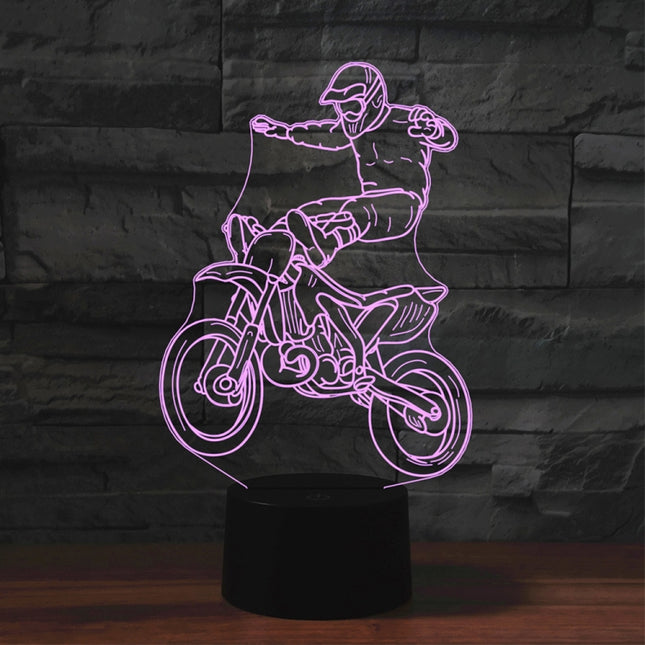 Black Base Creative 3D LED Decorative Night Light,16 Color Remote Control, locomotive 2, Wine Barrel, Cute Dog 6, Karate, Ice Skating 3, Motorcycle Stunt 1, Mushroom 2, Bull Terrier, Diamond Ring, Scepter, Saxophone