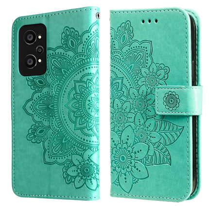7-petal Flowers Embossed Flip Leather Phone Case with Holder & Card Slots, For Huawei nova 8i / Honor 50 Lite, For Huawei nova 9 / Honor 50, For Nokia G50, For OPPO Realme GT Neo2