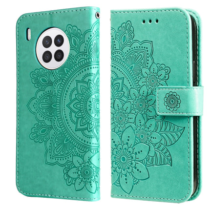 7-petal Flowers Embossed Flip Leather Phone Case with Holder & Card Slots, For Huawei nova 8i / Honor 50 Lite, For Huawei nova 9 / Honor 50, For Nokia G50, For OPPO Realme GT Neo2