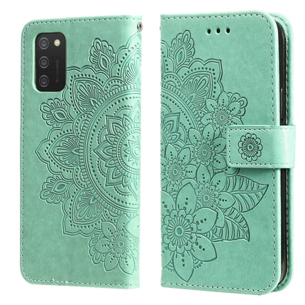 7-petal Flowers Embossed Flip Leather Phone Case with Holder & Card Slots, Samsung Galaxy S22 UItra 5G, For Samsung Galaxy A03s (164.2mm)