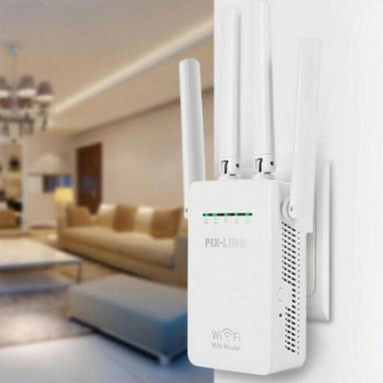 Wireless Smart WiFi Router Repeater with 4 WiFi Antennas, EU Plug Black, EU Plug White, UK Plug Black, UK Plug White, US Plug Black, US Plug White