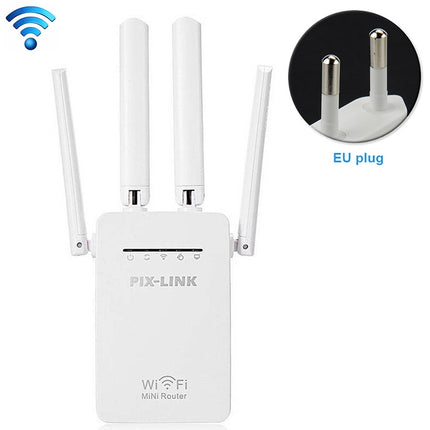 Wireless Smart WiFi Router Repeater with 4 WiFi Antennas, EU Plug Black, EU Plug White, UK Plug Black, UK Plug White, US Plug Black, US Plug White