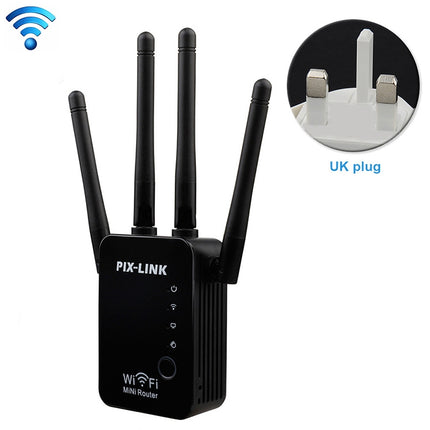 Wireless Smart WiFi Router Repeater with 4 WiFi Antennas, EU Plug Black, EU Plug White, UK Plug Black, UK Plug White, US Plug Black, US Plug White