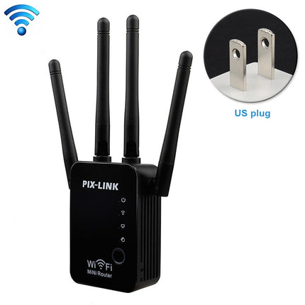 Wireless Smart WiFi Router Repeater with 4 WiFi Antennas, EU Plug Black, EU Plug White, UK Plug Black, UK Plug White, US Plug Black, US Plug White