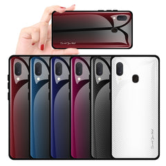 Texture Gradient Glass Protective Case, For Galaxy A20 / A30, For Galaxy A50, For Galaxy A80 / A90, For Galaxy Note 9, For Galaxy Note 10 Pro