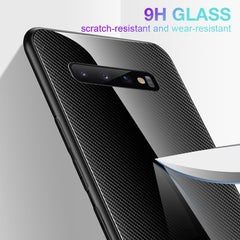 Texture Gradient Glass Protective Case, For Galaxy S10, For iPhone SE 2022 / SE 2020 / 8 / 7, For iPhone XS Max