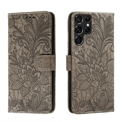 Lace Flower Leather Phone Case with Holder & Card Slots & Wallet & Photo Frame, For Samsung Galaxy S22 5G, For Samsung Galaxy S22 Ultra 5G, For Samsung Galaxy S22+ 5G, For Xiaomi Redmi Note 11