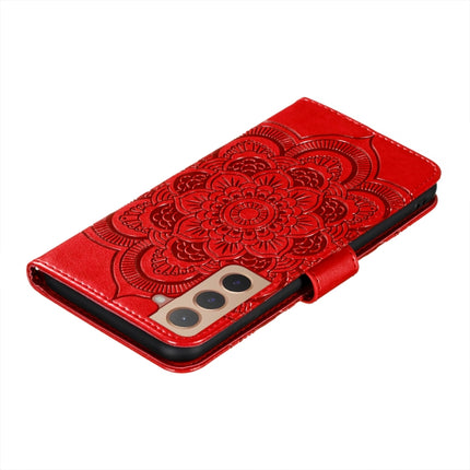 Sun Mandala Embossing Pattern Phone Leather Case with Holder & Card Slots & Wallet & Lanyard, For Samsung Galaxy S22 5G, For Samsung Galaxy S22 Ultra 5G, For Samsung Galaxy S22+ 5G