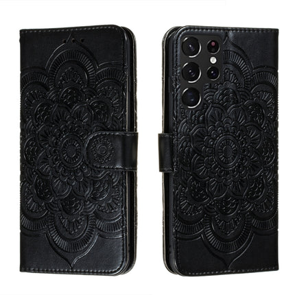 Sun Mandala Embossing Pattern Phone Leather Case with Holder & Card Slots & Wallet & Lanyard, For Samsung Galaxy S22 5G, For Samsung Galaxy S22 Ultra 5G, For Samsung Galaxy S22+ 5G