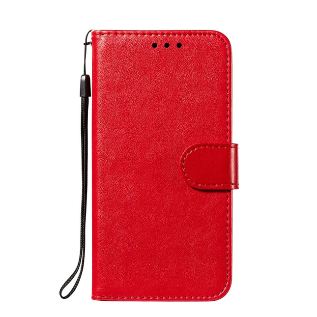 Solid Color Leather Phone Case with Holder & Card Slots & Wallet & Lanyard, For Samsung Galaxy S22 5G, For Samsung Galaxy S22 Ultra 5G, For Samsung Galaxy S22+ 5G, For Xiaomi Redmi Note 11