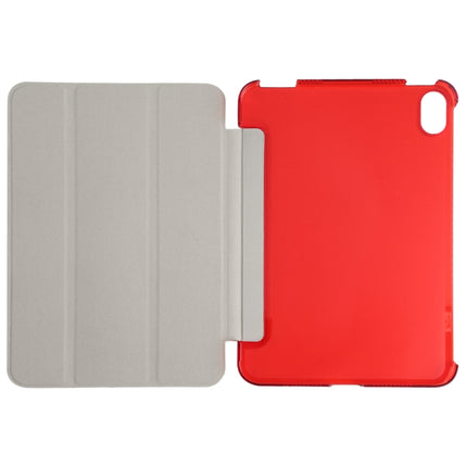 Funda de cuero con tapa horizontal y tres pliegues con textura de seda para tableta con soporte, para iPad mini 2024 / mini 6