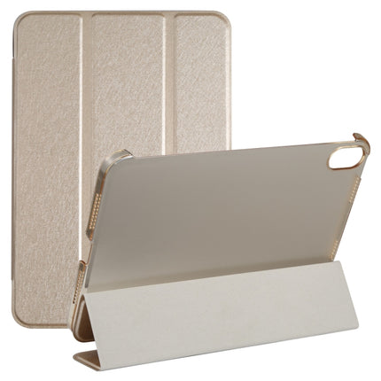 Funda de cuero con tapa horizontal y tres pliegues con textura de seda para tableta con soporte, para iPad mini 2024 / mini 6