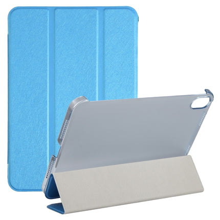 Funda de cuero con tapa horizontal y tres pliegues con textura de seda para tableta con soporte, para iPad mini 2024 / mini 6