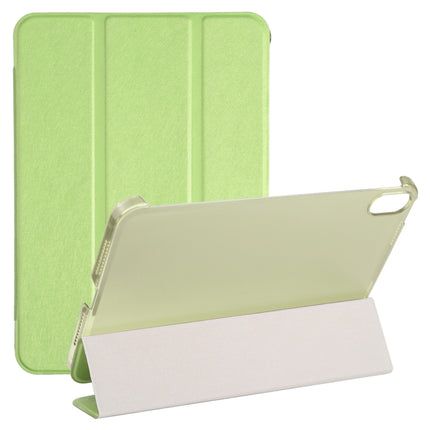 Funda de cuero con tapa horizontal y tres pliegues con textura de seda para tableta con soporte, para iPad mini 2024 / mini 6