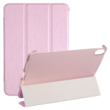 Funda de cuero con tapa horizontal y tres pliegues con textura de seda para tableta con soporte, para iPad mini 2024 / mini 6
