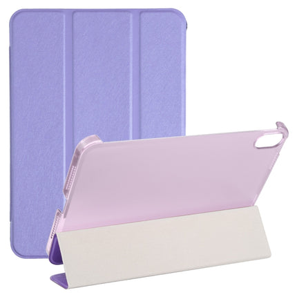 Funda de cuero con tapa horizontal y tres pliegues con textura de seda para tableta con soporte, para iPad mini 2024 / mini 6