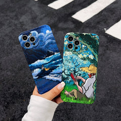 Oil Painting IMD Straight TPU Protective Phone Case, For iPhone 13 Pro Max, For iPhone 13 Pro, For iPhone 13