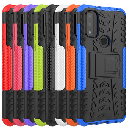 Tire Texture Shockproof TPU+PC Phone Case with Holder, For Motorola Moto G Pure
