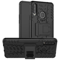 Tire Texture Shockproof TPU+PC Protective Case with Holder, For Galaxy A10s, For Galaxy A20s, For Galaxy A70s