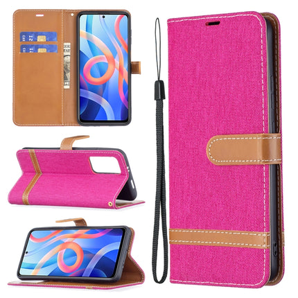 Color Matching Denim Texture Leather Phone Case with Holder & Card Slots & Wallet & Lanyard, For Xiaomi Redmi Note 11 5G