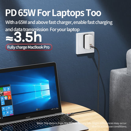 REMAX RC-195 Lesu Series PD 65W USB-C / Type-C to USB-C / Type-C Fast Charging Data Cable, Cable Length: 1m