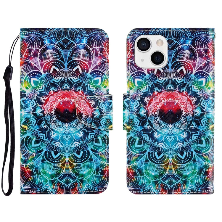 3D Colored Drawing Horizontal Flip Leather Phone Case, For iPhone 13