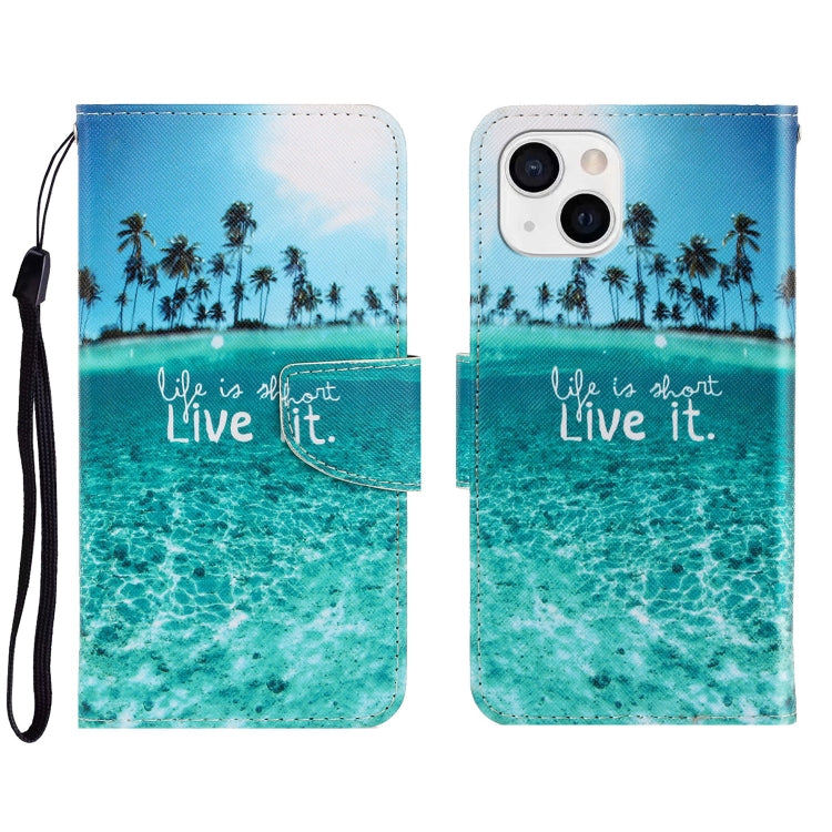 3D Colored Drawing Horizontal Flip Leather Phone Case, For iPhone 13