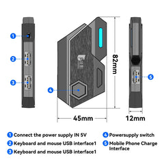 GAMWING MixSE Bluetooth 5.0 Keyboard Mouse Converter Shooting Game Auxiliary Tool, MixSE