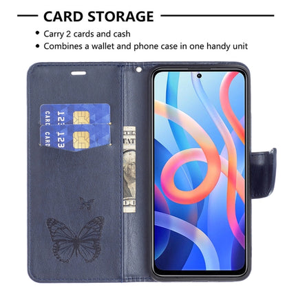 Two Butterflies Embossing Pattern Horizontal Flip Leather Phone Case with Holder & Card Slot & Wallet & Lanyard, For Xiaomi Redmi Note 11 5G, For Samsung Galaxy S22+ 5G, For Samsung Galaxy S22 Ultra 5G, For Samsung Galaxy S22 5G