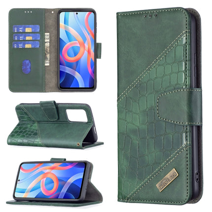 Matching Color Crocodile Texture Horizontal Flip Leather Phone Case with Wallet & Holder & Card Slots, For Xiaomi Redmi Note 11 5G