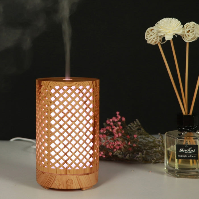 200ml Hollow-out Forest Pattern Wooden Essential Oil Aromatherapy Machine Ultrasonic Humidifier, USB, AU Plug, UK Plug, US Plug