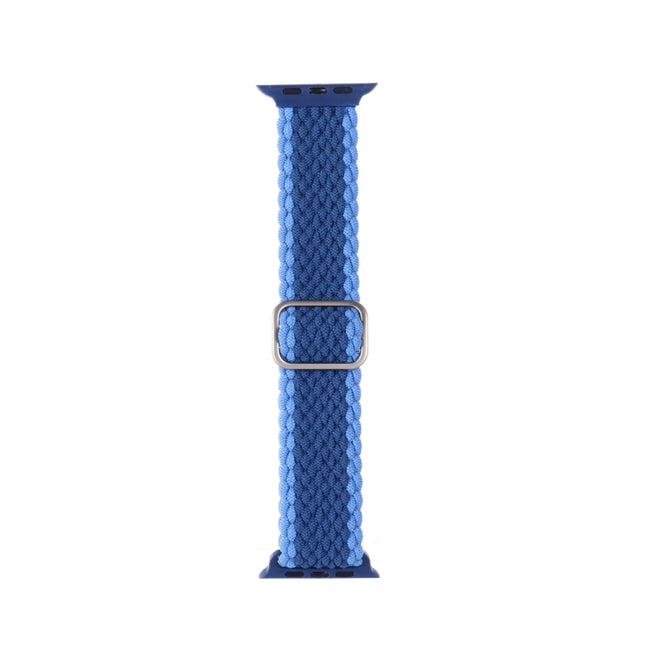 Adjustable Striped Woven Nylon Strap Watchband For Apple Watch Series, 7 41mm / 6&SE&5&4 40mm / 3&2&1 38mm