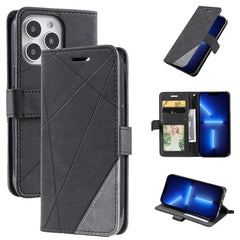 Skin Feel Splicing Horizontal Flip Leather Phone Case, For iPhone 13 Pro Max, For iPhone 13 Pro, For iPhone 13, For iPhone 13 mini