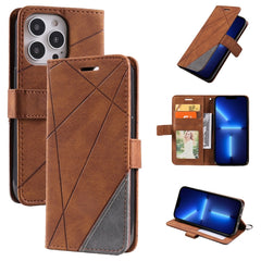 Skin Feel Splicing Horizontal Flip Leather Phone Case, For iPhone 13 Pro Max, For iPhone 13 Pro, For iPhone 13, For iPhone 13 mini