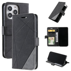 Skin Feel Splicing Horizontal Flip Leather Phone Case, For iPhone 13 Pro Max, For iPhone 13 Pro, For iPhone 13, For iPhone 13 mini