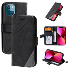 Skin Feel Splicing Horizontal Flip Leather Phone Case, For iPhone 13 Pro Max, For iPhone 13 Pro, For iPhone 13, For iPhone 13 mini